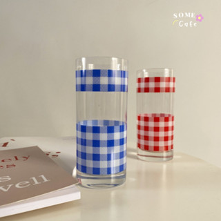 [พร้อมส่ง] 💙 Ins Style Cups Plaid แก้วน้ำ แก้วลายสก็อต ❤️