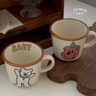 [พร้อมส่ง] Bear &amp; Puppy Ceramic Cup แก้วเซรามิค แก้วน่ารัก