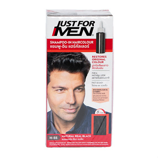 จัส ฟอร์ เมน แชมพู just for men shampoo in haircolour H-55 natural real black