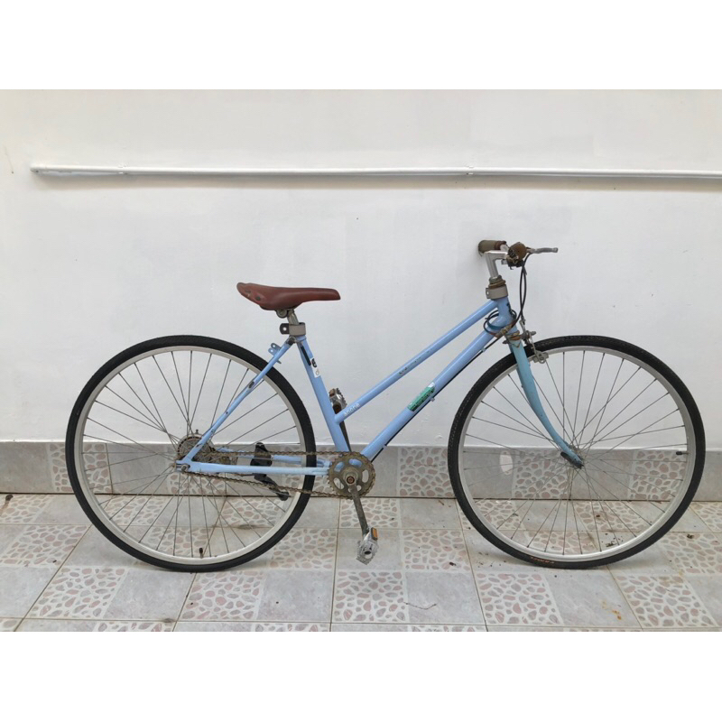 จักรยานวินเทจล้อโต สีฟ้า ยางใหม่
