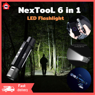 NexTool ไฟฉาย ไฟฉายฉุกเฉิน ไฟฉายตั้งแคมป์ 6in1 LED Flashlight Ultra Bright Torch