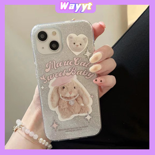 💖จัดส่ง24ชม💖iPhone 14 13 12 11 Pro Max เคส for เคสไอโฟน11 น่ารัก บางเบาพกพาง่าย การ์ตูน กระต่าย ผงกลิตเตอร์  Case