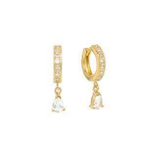 Moress Glam White Topaz Earring ต่างหูเงินชุบทอง