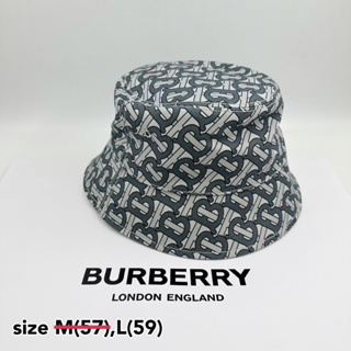 Burberry unisex bucket hat L หมวก บัคเก็ต TB monogram ของแท้ แบรนด์เนม มีปีก ผู้หญิง ผู้ชาย ของขวัญ
