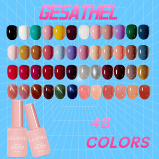 2023 GESATHEL new 48 สีสีเจลทาเล็บ 8MLสีเจล สีทาเล็บเจล ยาทาเล็บเจล  UV/LED GEL POLISH สีเจล cat eye gel สีเล็บเจล