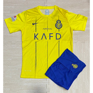 ชุดฟุตบอล alnassr  รุ่นใหม่ล่าสุด 23/24 เนื้อผ้าดีใส่สบาย เสื้อพร้อมกางเกง