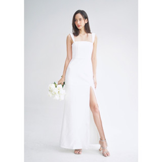 เดรสเปิดไหล่ Kelly Maxi (ผ้าพิเศษ)