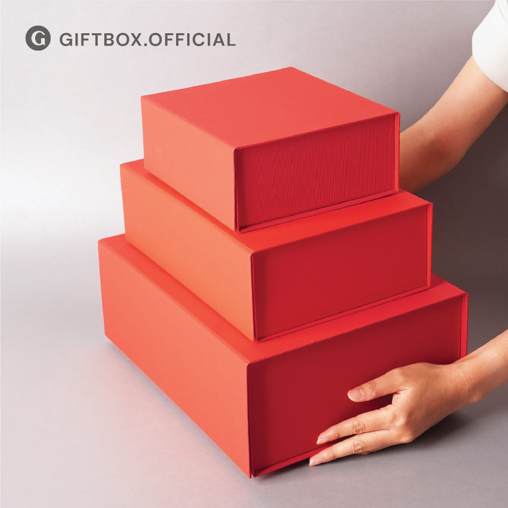 Gift box - Magnetic foldable box - Red กล่องพับได้ กล่องแม่เหล็ก ของขวัญวันเกิดกล่อง ของพรีเมี่ยม (01S061,01M061,01L061)