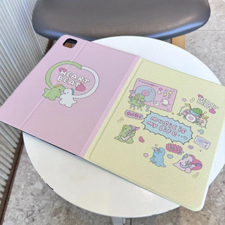 เคสไอแพด Gen9 Gen8 Air5 10.2 Pink&amp;Yellow Dinosaur เคส ipad Pro11 Air4 10.5 10.9 case iPad Gen7 Gen6/5 เคสป้องกัน ไอเเพด