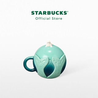 Starbucks Ceramic Green Globe Tail W/Seal Lid Mug 12oz. แก้วน้ำสตาร์บัคส์เซรามิก ขนาด 12ออนซ์ A11145309