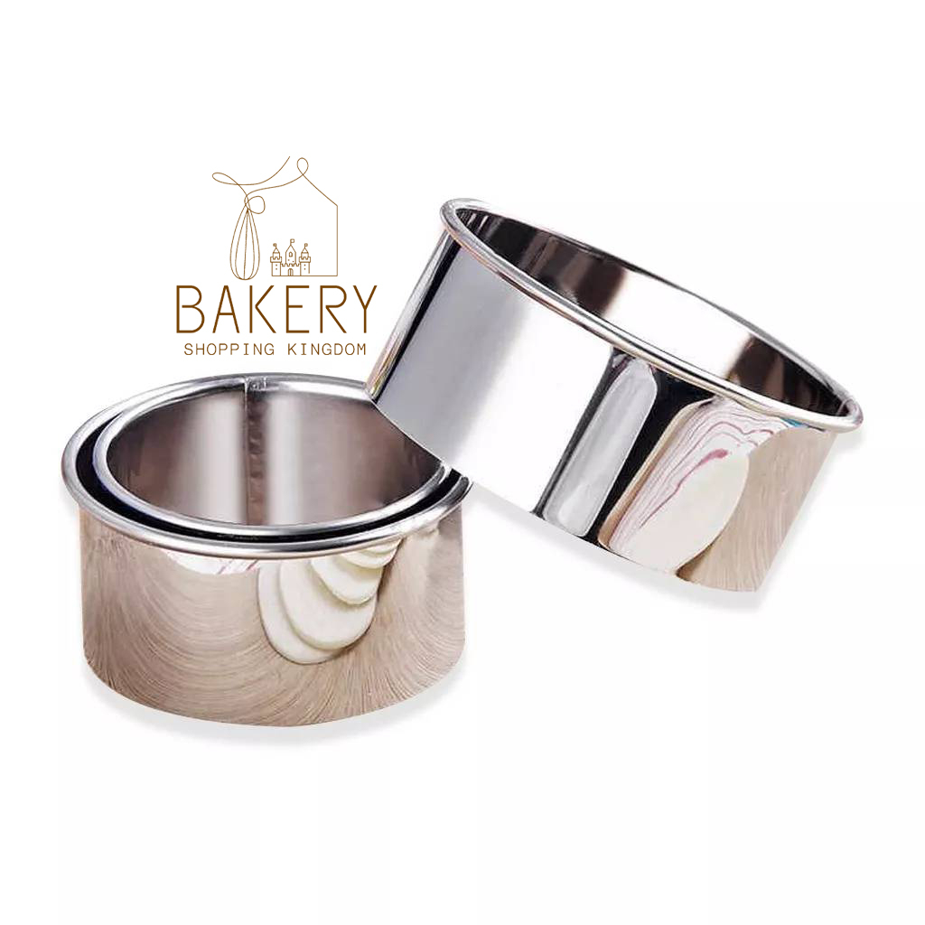 พิมพ์ตัดแป้งวงกลมสแตนเลส 3 ขนาด พิมพ์คุกกี้ สแตนเลส พิมพ์คุกกี้ Pastry Cookie Cutter