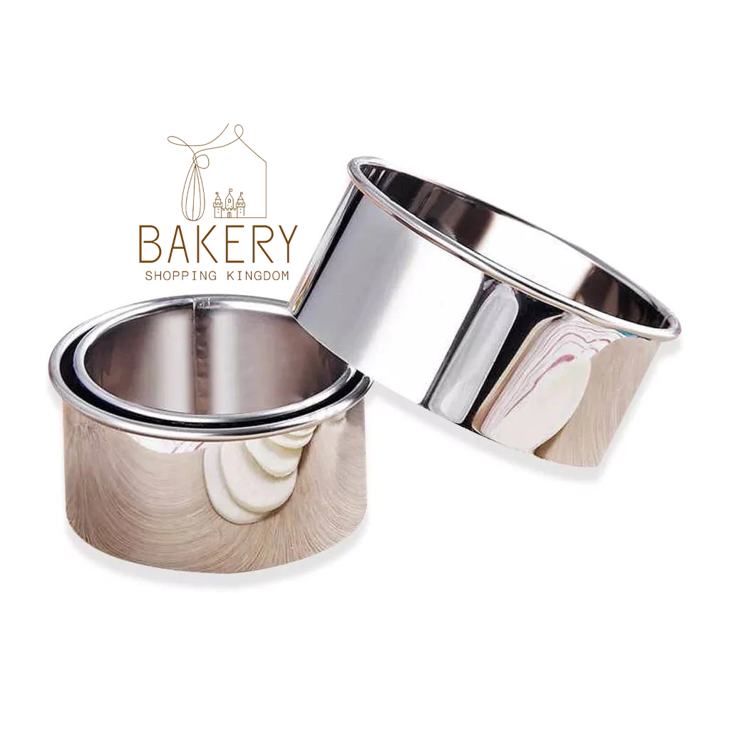 พิมพ์ตัดแป้งวงกลมสแตนเลส 3 ขนาด พิมพ์คุกกี้ สแตนเลส พิมพ์คุกกี้ Pastry Cookie Cutter