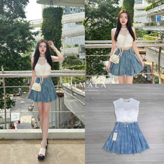❣️พร้อมส่ง📌 Pimala เซ็ทเสื้อแขนกุดซีทรูสีขาวสไตล์ลูกคุณเนื้อผ้านิ่มเนื้อสวยยืดหยุ่นใส่สบายมาก ชุดไปเที่ยว ชุดออกเดท