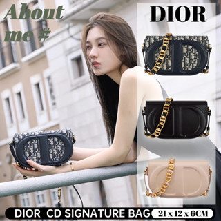 Dior CD SIGNATURE (พร้อมสายสะพาย) New Arrivals Womens Chain Bag