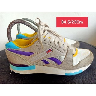 Reebok Size 34.5 ยาว 23 Cm  รองเท้ามือสอง  ผู้หญิง เท้าเล็ก  หนัง แฟชั่น ลำลอง ทำงาน