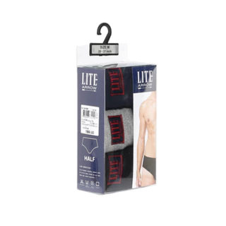 ARROW LITE กางเกงใน รูปแบบ HALF ขอบเอวยางยืด คละสี ดำ+เทา+กรมท่า