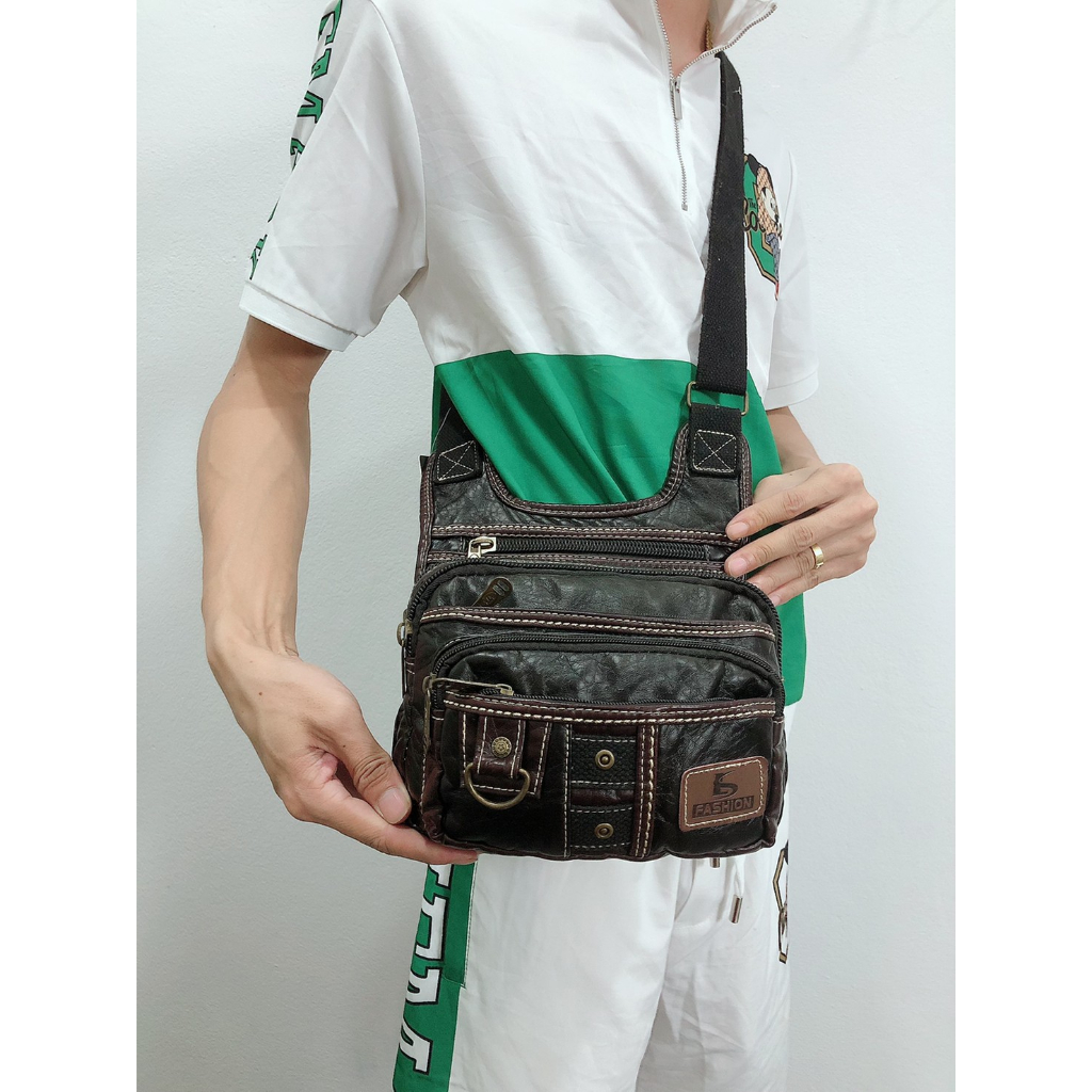 สะพายข้างเสื้อกล้ามรุ่นหนังนุ่ม กระเป๋าสะพายคาดลำตัว อเนกประสงค์