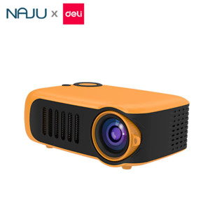 Naju โปรเจคเตอร์ mini ความละเอียด 1080p HD เครื่องฉายโปรเจคเตอร์ สำหรับ ฉายภาพนำเสนอผลงาน โปรเจ็กเตอร์แบบพกพา