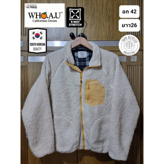 เสื้อฟรีส Fleece กันหนาว ขนแกะ แบรนด์ Who.a.u ของแท้ มือ2