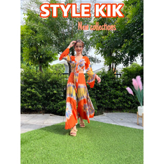 Style kik | tie dye set colorful style | ชุดเข้าเซท ชุดผ้ามัดย้อม เซ็ทเสื้อผูกเอวแขนกระดิ่ง