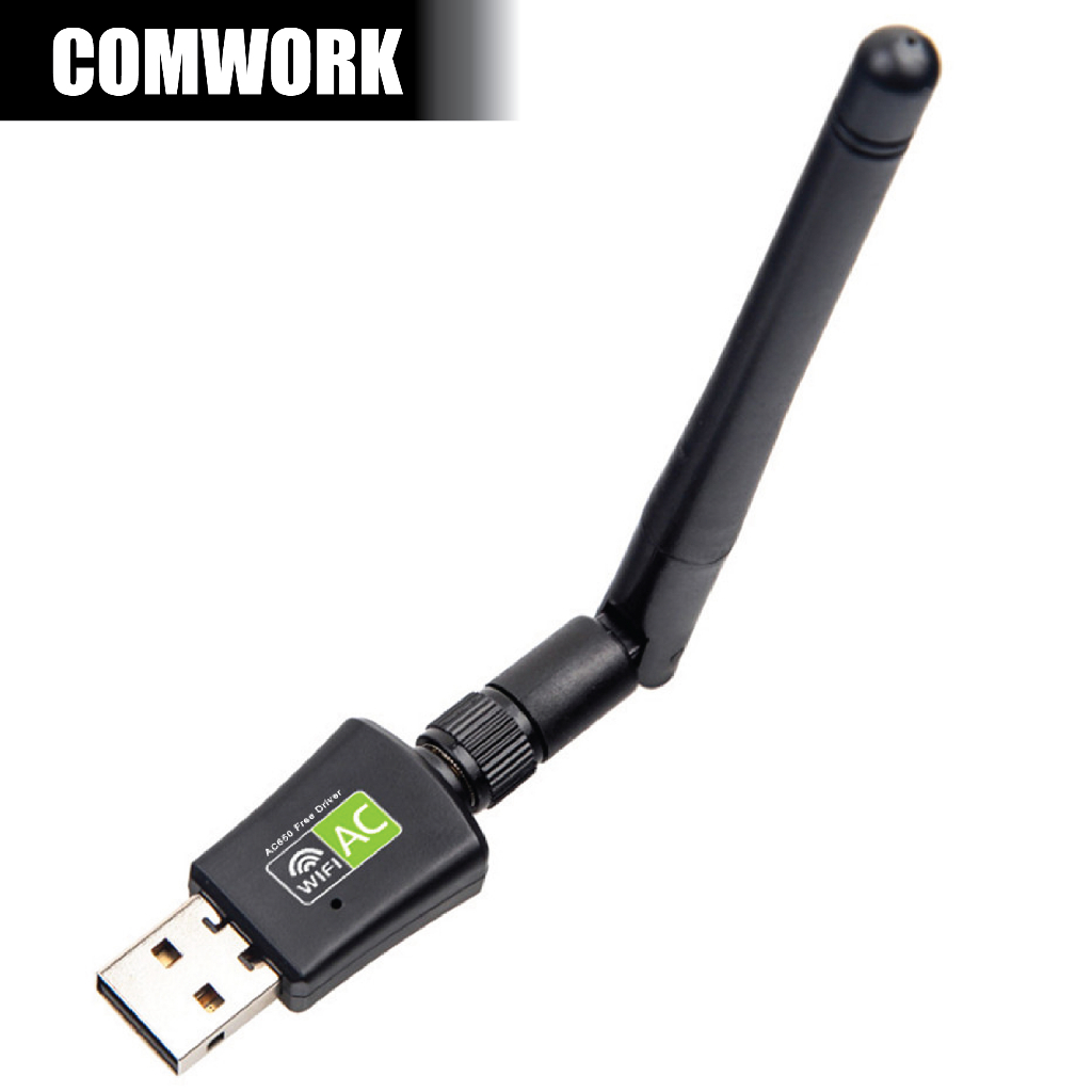 การ์ด WIFI USB รุ่น AC650Mbps L GREEN RTL8811CU USB 2.0 WIRELESS CONTROLLER NETWORKING CARD ADAPTER COMWORK