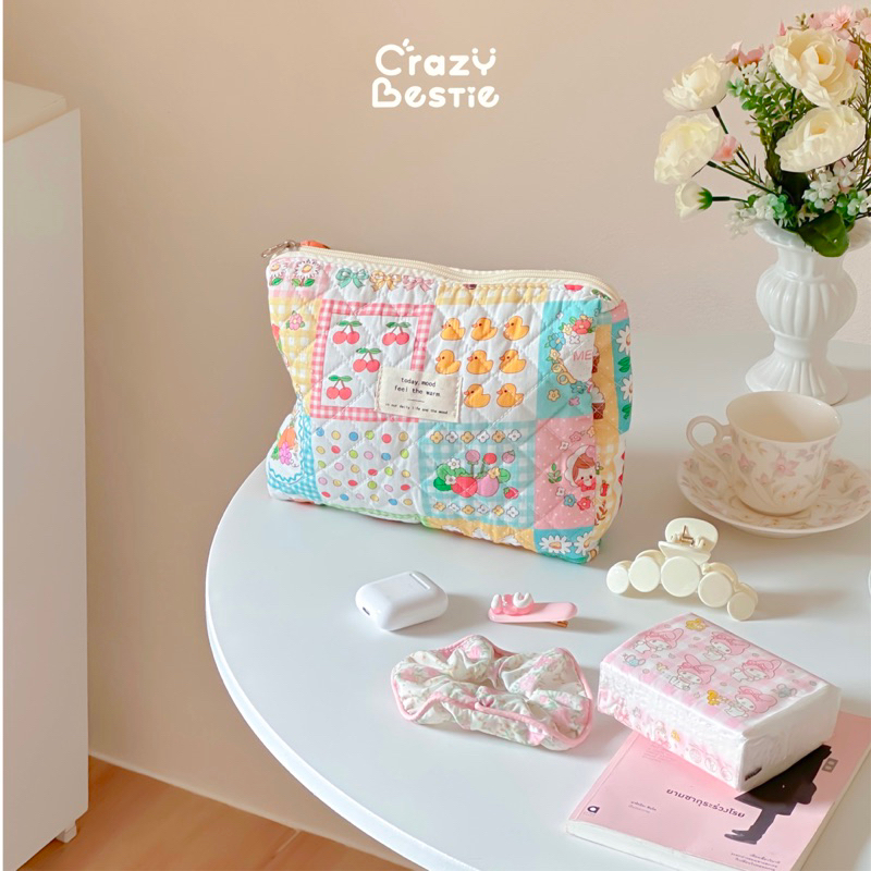 Crazy Bestie กระเป๋าผ้าใส่เครื่องสำอางใบใหญ่ (CB04) ราคา ถูกที่สุด ดีลบีเคเค แกลเลอรีภาพที่ 4