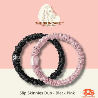 TheSkincare.TH | Slip Skinnies Duo - Black Pink ยางรัดผมแบบแพคคู่