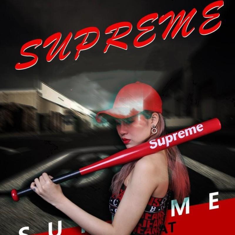 (ถุงเก็บของฟรี)🔥ไม้เบสบอล Supreme ✨ขนาด 32 นิ้ว Baseball Bat ม้เบสบอลเหล็กอัลลอยด์หนา โลหะผสมเหล็กเกรดพรีเมียม