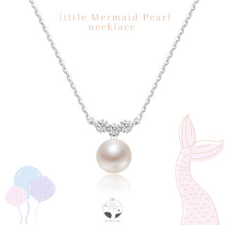 MNL💗สร้อยคอจี้ไข่มุก Little Mermaid Pearl สไตล์มินิมอล น่ารัก สดใส สร้อยคอแฟชั่น สร้อยเงินแท้ สร้อยผู้หญิง เครื่องประดับ