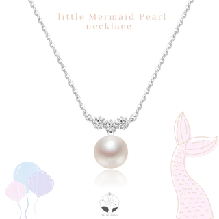 MNL💗สร้อยคอจี้ไข่มุก Little Mermaid Pearl สไตล์มินิมอล เครื่องประดับผู้หญิง แฟชั่น เงินแท้ ไม่ลอกดำ แบบเซ็ท วันเกิด