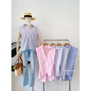 เสื้อเชิ้ตผ้าฝ้ายลินิน แขนล้ำ สีฟอกสวย เลื่อนดูงานจริงได้เลยค่ะ