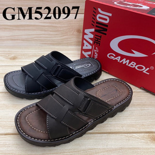 Gambol GM52097 รองเท้าแตะสวมชาย Size40-44 สีดำ/น้ำตาล