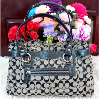 Coach  (F14692)  แคนวาส หนังแท้ ของแท้ มือสอง ไม่มีตำหนิ