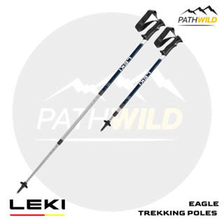 ไม้เท้าเดินป่า LEKI EAGLE / MIDNIGHT BLUE DARK METALLIC – WHITE แบบสไลด์ ปรับความยาวได้ตั้งแต่ 110-145 cm