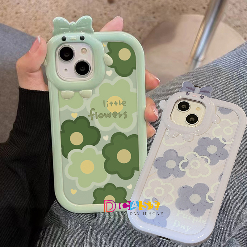 COD เคสโทรศัพท์มือถือ TPU เคส For iPhone 14 15 11 12 13 Pro Max 7 8 Plus XR X XS Max SE 2020 การ์ตูนน่ารัก ดอกไม้ เคส