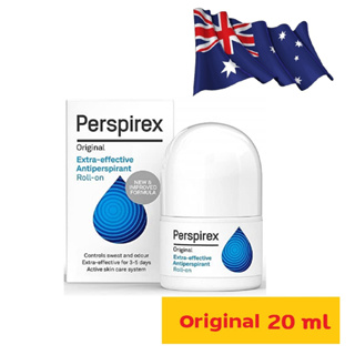 Perspirex Antiperspirant Roll On #Original 20 ml. โรลออนระงับเหงื่อ ระงับกลิ่นกาย สีฟ้าอ่อนสำหรับคนเหงื่อออกน้อย-ปานกลาง