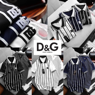 DOLCE &amp; GABBANA  POLO SHIRT UNISEX 💙🤎 เสื้อโปโล D&amp;G 🏷️Hiend cotton 💯 ร้านค้าจัดส่งไว