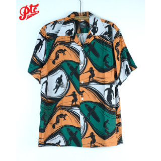 เสื้อฮาวาย  KONA BAY /  SURFERS ORANGE HAWAII