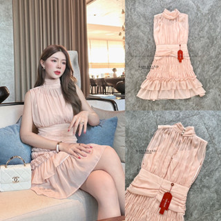 Code : M9 Nabibrand Dress ชุดเดรสสั้นแขนกุดผ้าชีฟอง สำหรับผู้หญิง ไซส์ Xs-L