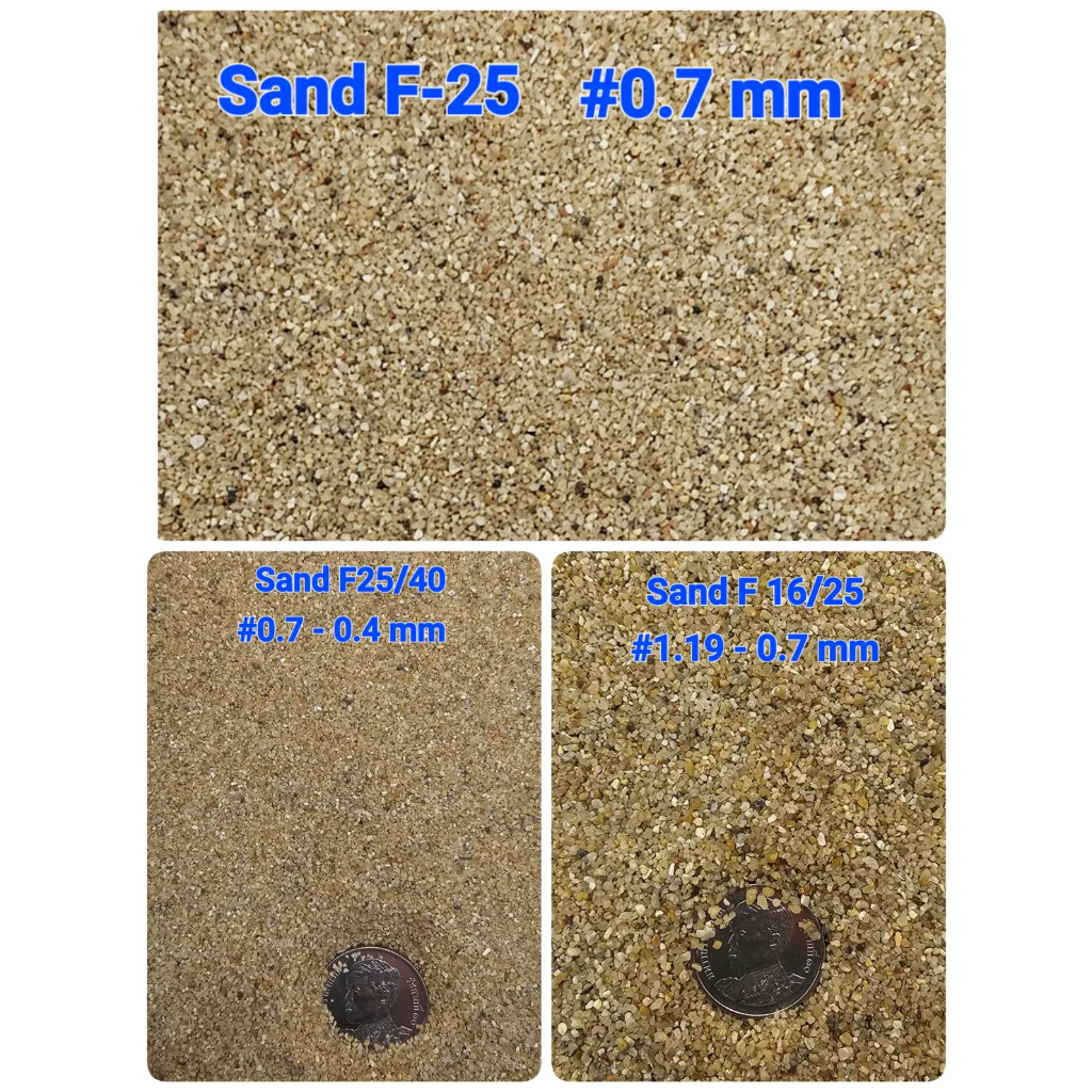 25 Kgs/Bag ทรายแม่น้ำคัดขนาด (Sand) ทรายคัดไซส์ ล้างสะอาด แห้ง บรรจุถุง พร้อมใช้งาน