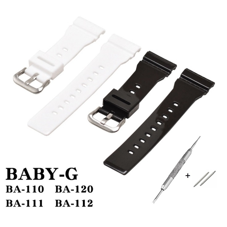 สายนาฬิกา 25x14 mm สายยางเรซิน ใช้ได้กับ Casio Baby-G BA-110/120/111/11 และ Sport Watch