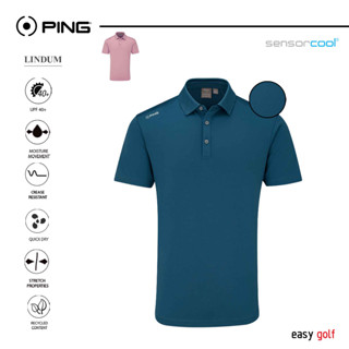 PING LINDUM  POLO  PING MENS POLO เสื้อกอล์ฟผู้ชาย  เสื้อกีฬากอล์ฟผู้ชาย  เสื้อกีฬาผู้ชาย