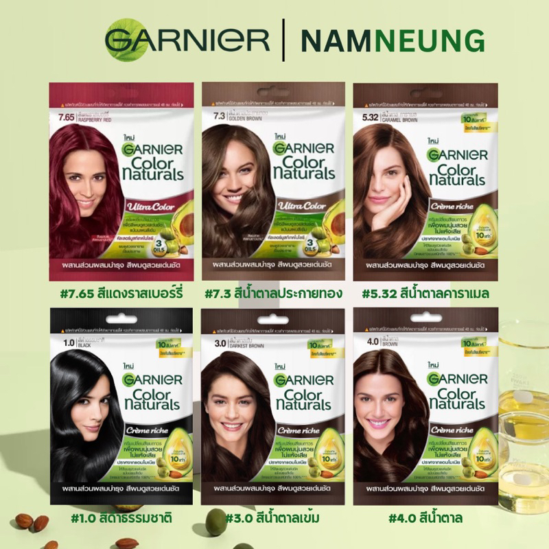 GARNIER Color naturals การ์นิเย่ คัลเลอร์ แนทเชอรัลส์ ครีมย้อมผม ครีมเปลี่ยนสีผม 30 ml.(1 ซอง) รูปที่ 5