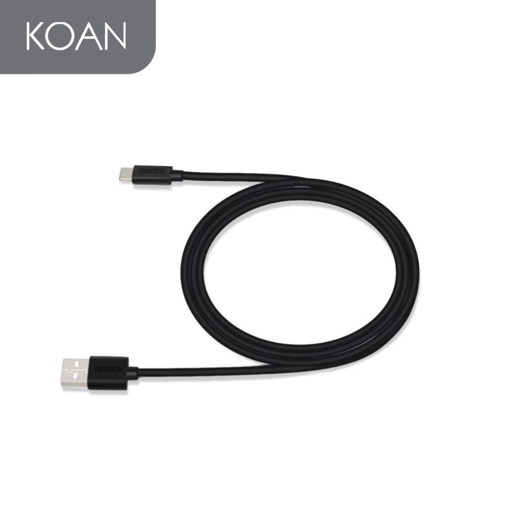สายชาร์จ Choetech 1m USB-A to USB-C PVC Cable 1m - Black