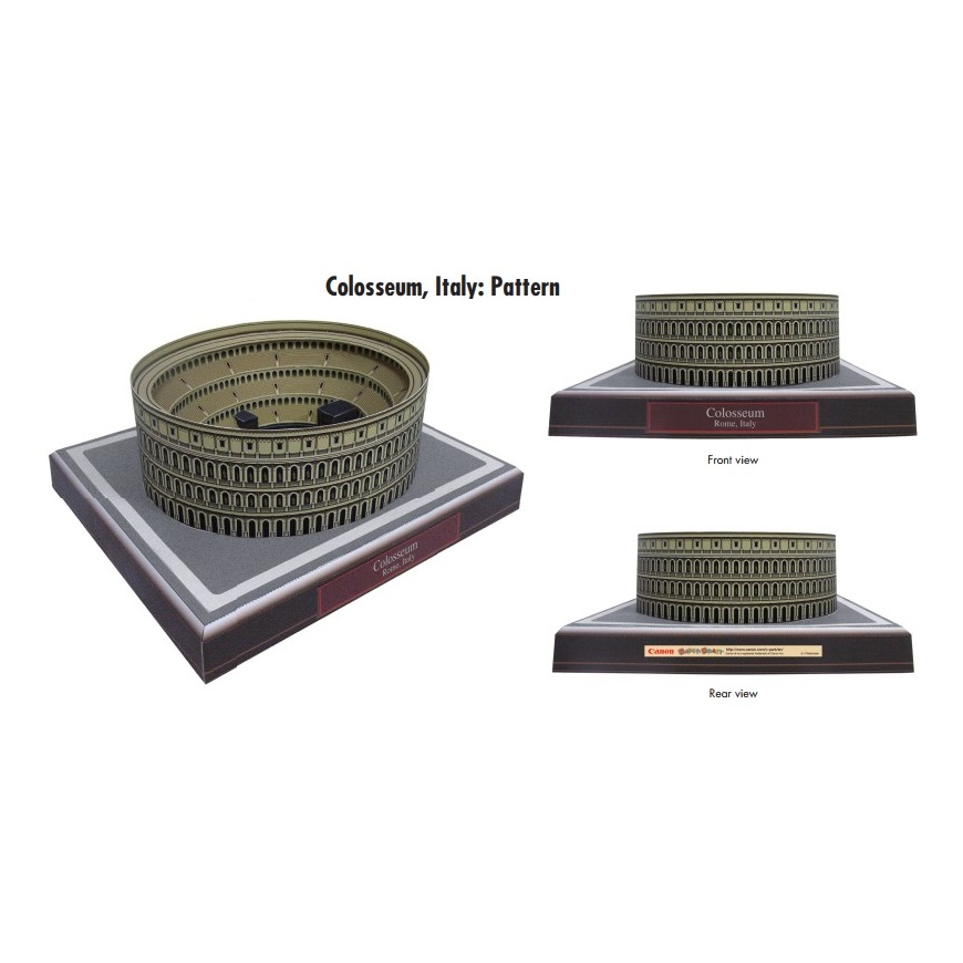 Colosseum โมเดลกระดาษ จำลอง 3 มิติ (กระดาษโฟโต้) กว้าง-ยาว 15 x18 cm สูง 8 cm การศึกษาเสริมพัฒนาการ และทักษะเรียนรู้