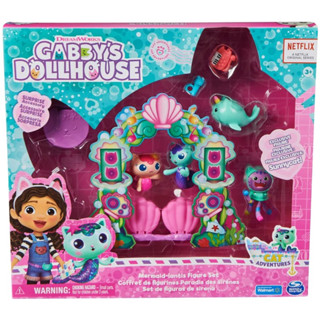 (ของแท้100%) Gabby’s Dollhouse, Mermaid-lantis Figure Set with 4 Toy Figures and Dollhouse Furniture