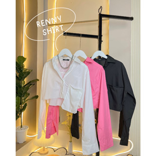 🌧️ Renny Shirt 🌧️ ครอปเชิ้ตรุ่นกระเป๋ายื่น