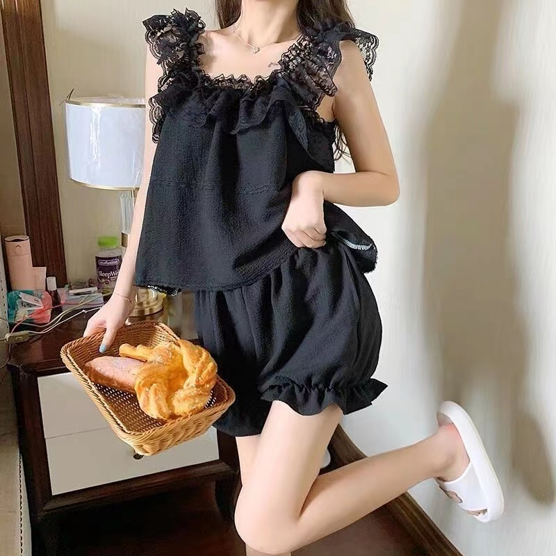 ชุดนอน แขนสั้น กางเกงขาสั้น เอวยางยืด สไตล์เกาหลี - รูปที่ 7