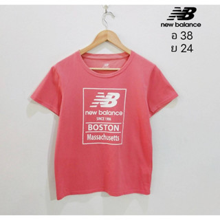 เสื้อยืด Brand New Balance สีชมพู สกรีนสีขาว ของแท้ 100% งาน Japan มีซีดที่คอไม่ชัด ไม่มีผลต่อการใช้งาน อก 38 ยาว 24  สภ