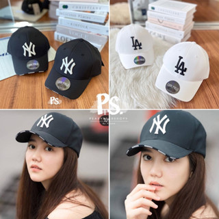 MLB แท้ 💯พร้อมส่ง หมวก MLB Coolfield Oreo Ball Cap สีขาว logo LA สีดำ logo NY รุ่น ริชชี่